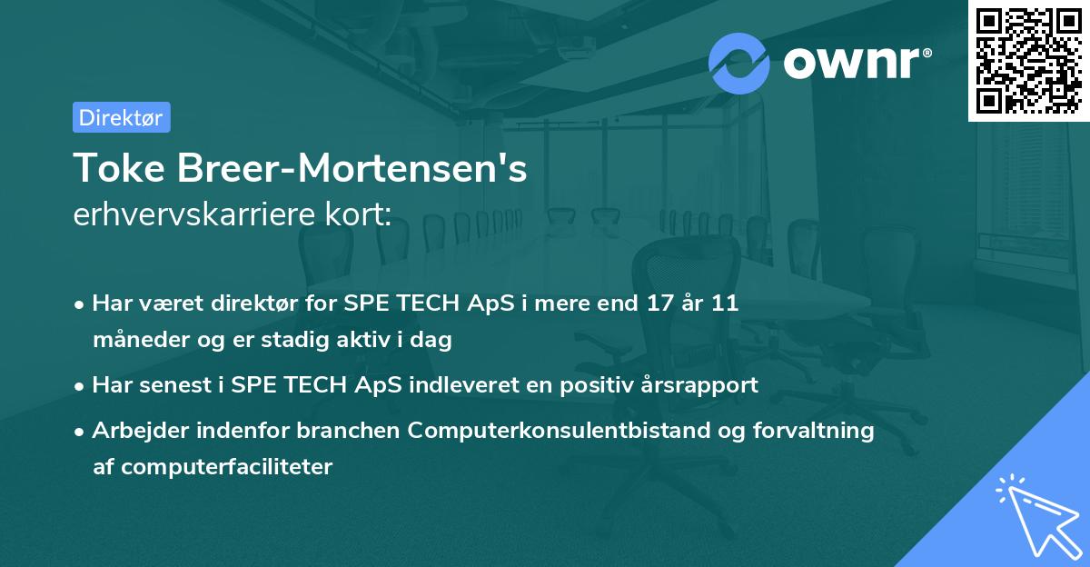 Toke Breer-Mortensen's erhvervskarriere kort