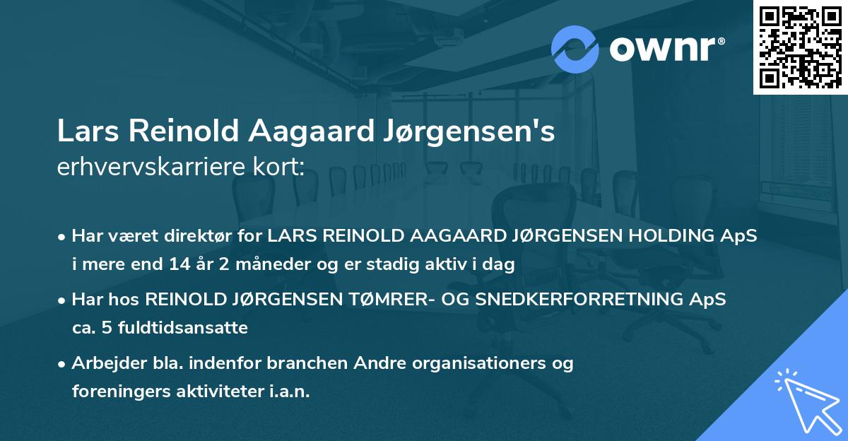 Lars Reinold Aagaard Jørgensen's erhvervskarriere kort