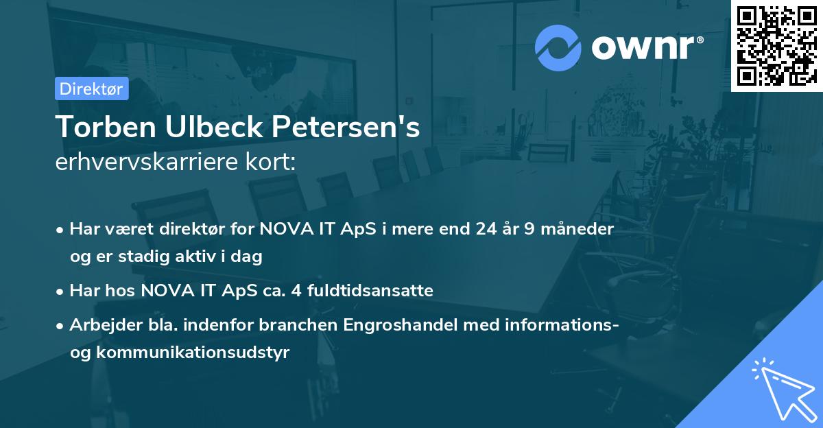 Torben Ulbeck Petersen's erhvervskarriere kort