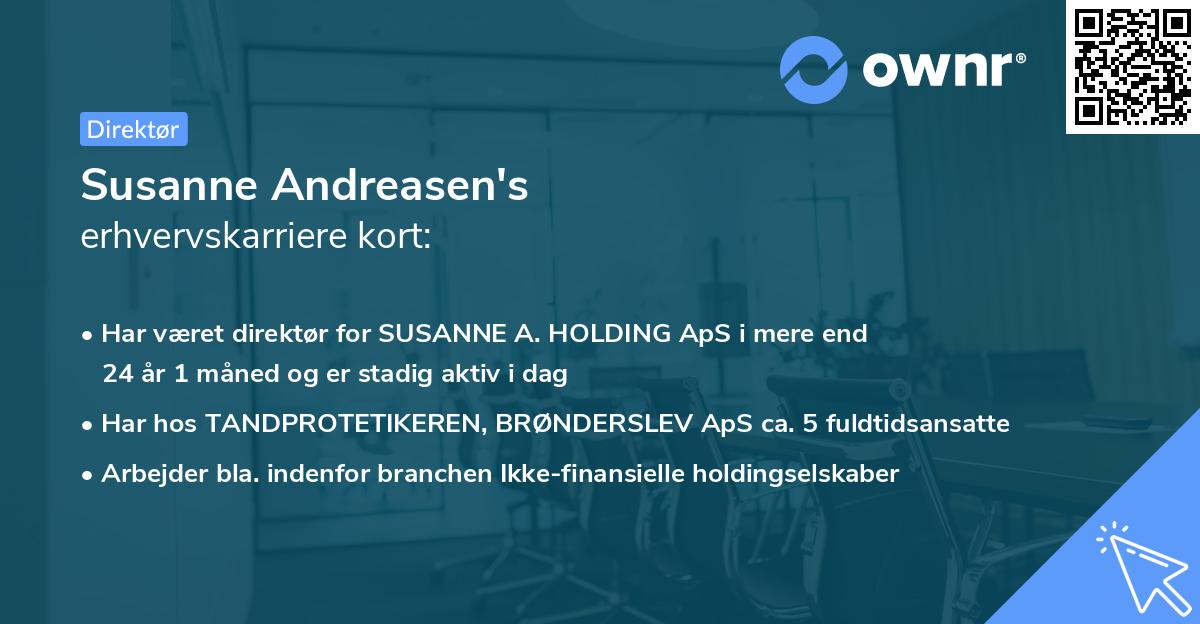 Susanne Andreasen's erhvervskarriere kort