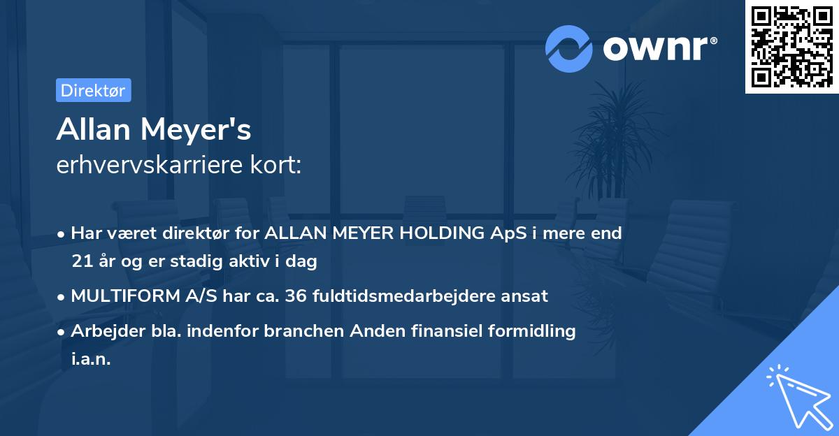 Allan Meyer's erhvervskarriere kort