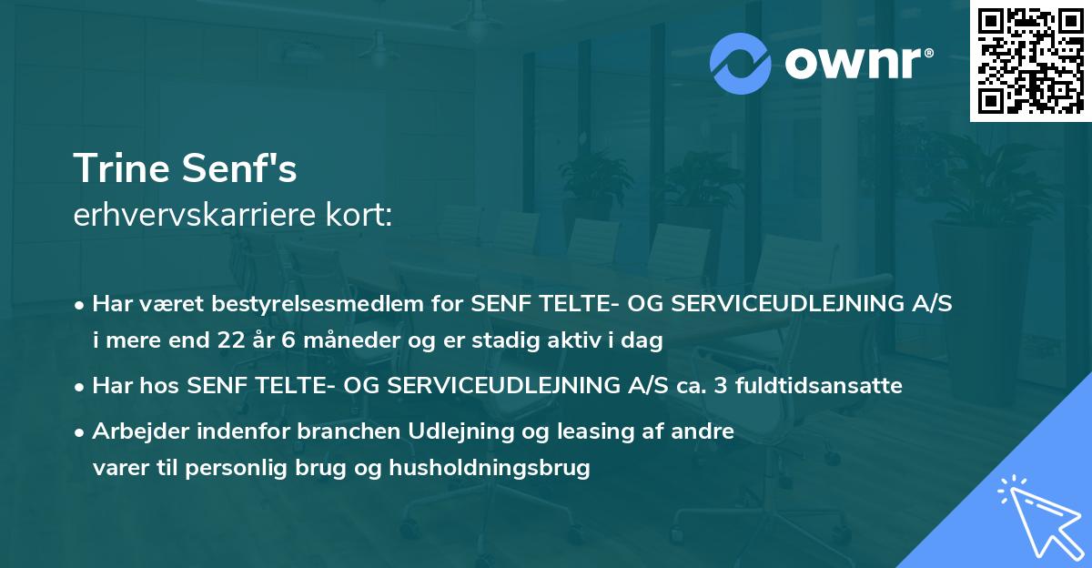 Trine Senf's erhvervskarriere kort