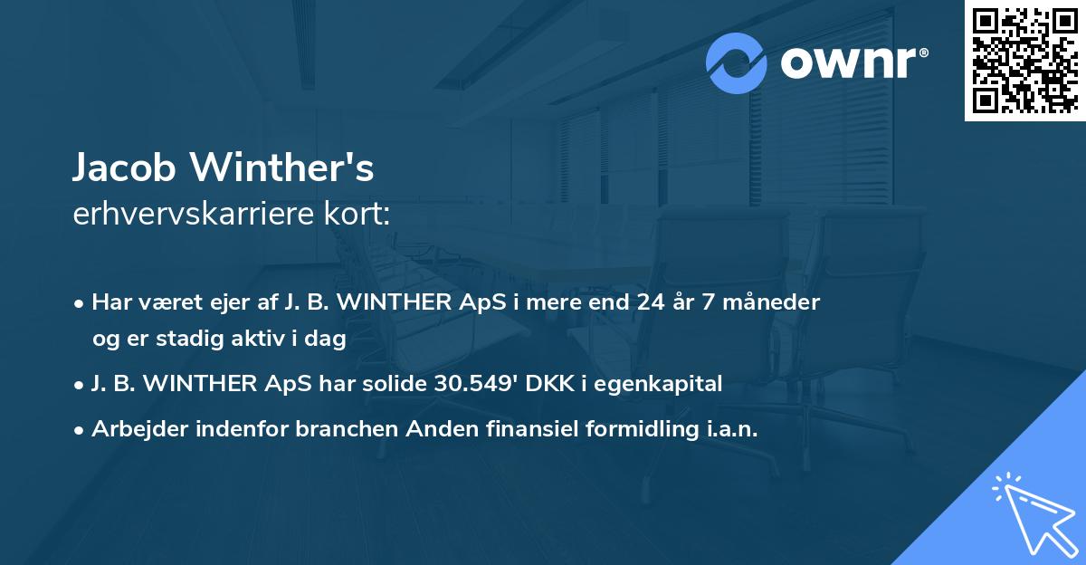 Jacob Winther's erhvervskarriere kort