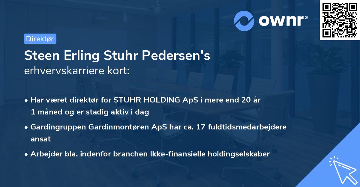 Steen Erling Stuhr Pedersen's erhvervskarriere kort