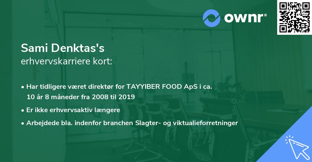 Sami Denktas's erhvervskarriere kort