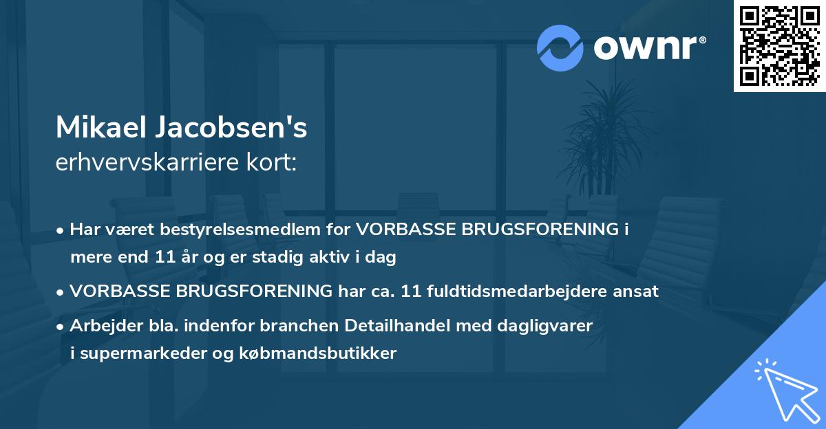 Mikael Jacobsen's erhvervskarriere kort