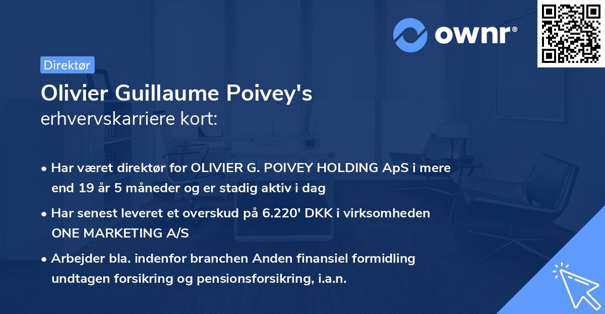 Olivier Guillaume Poivey's erhvervskarriere kort