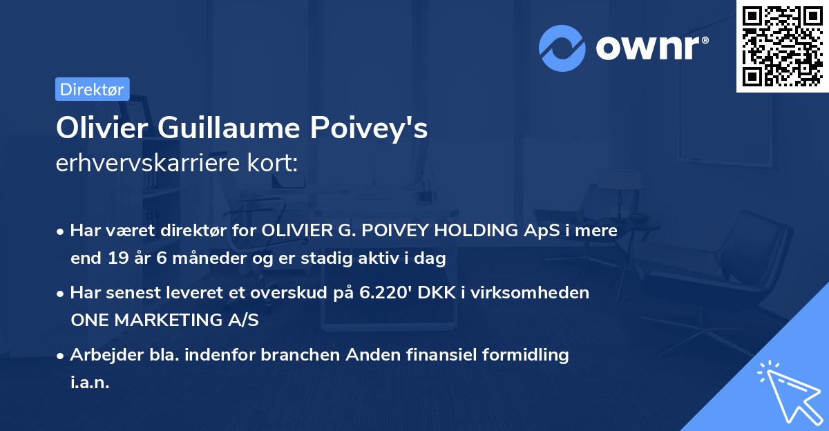 Olivier Guillaume Poivey's erhvervskarriere kort