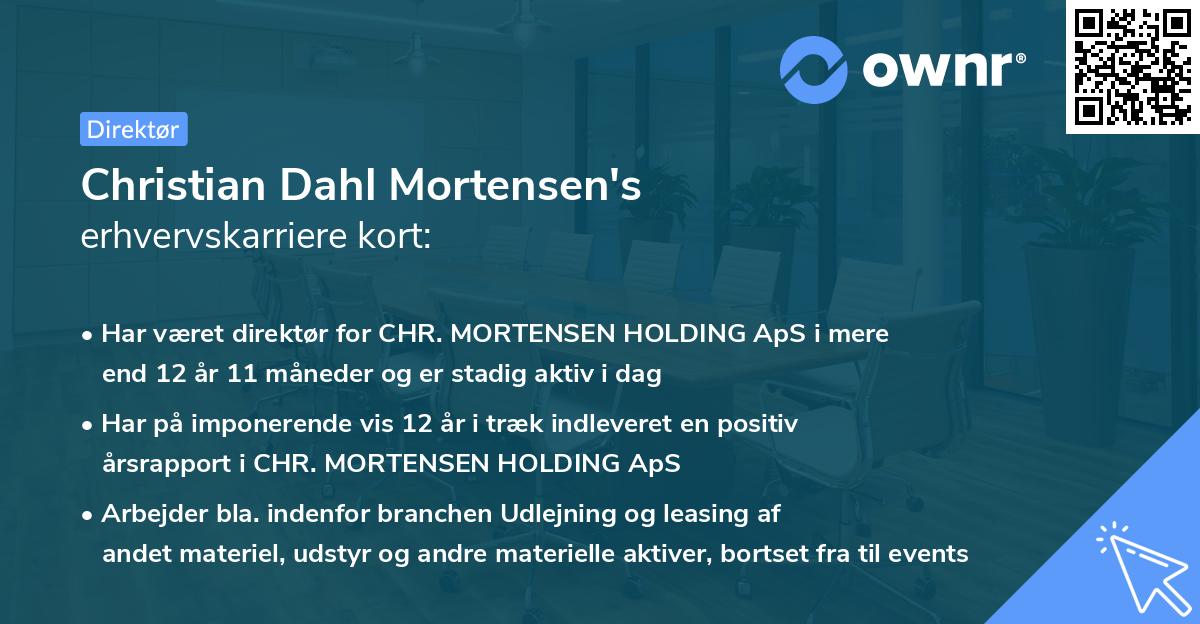 Christian Dahl Mortensen's erhvervskarriere kort
