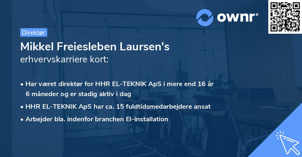 Mikkel Freiesleben Laursen's erhvervskarriere kort