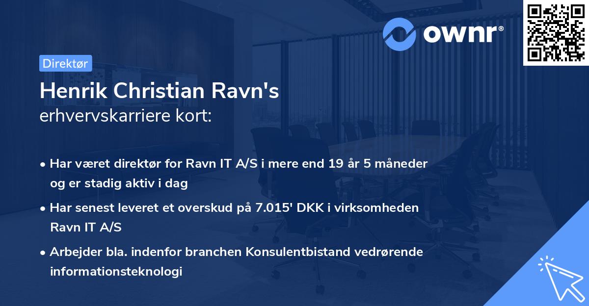 Henrik Christian Ravn's erhvervskarriere kort