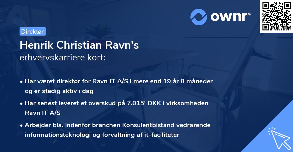 Henrik Christian Ravn's erhvervskarriere kort