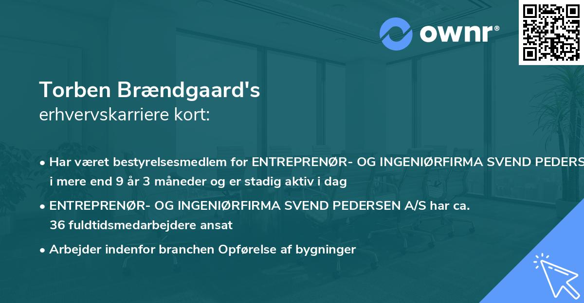 Torben Brændgaard's erhvervskarriere kort