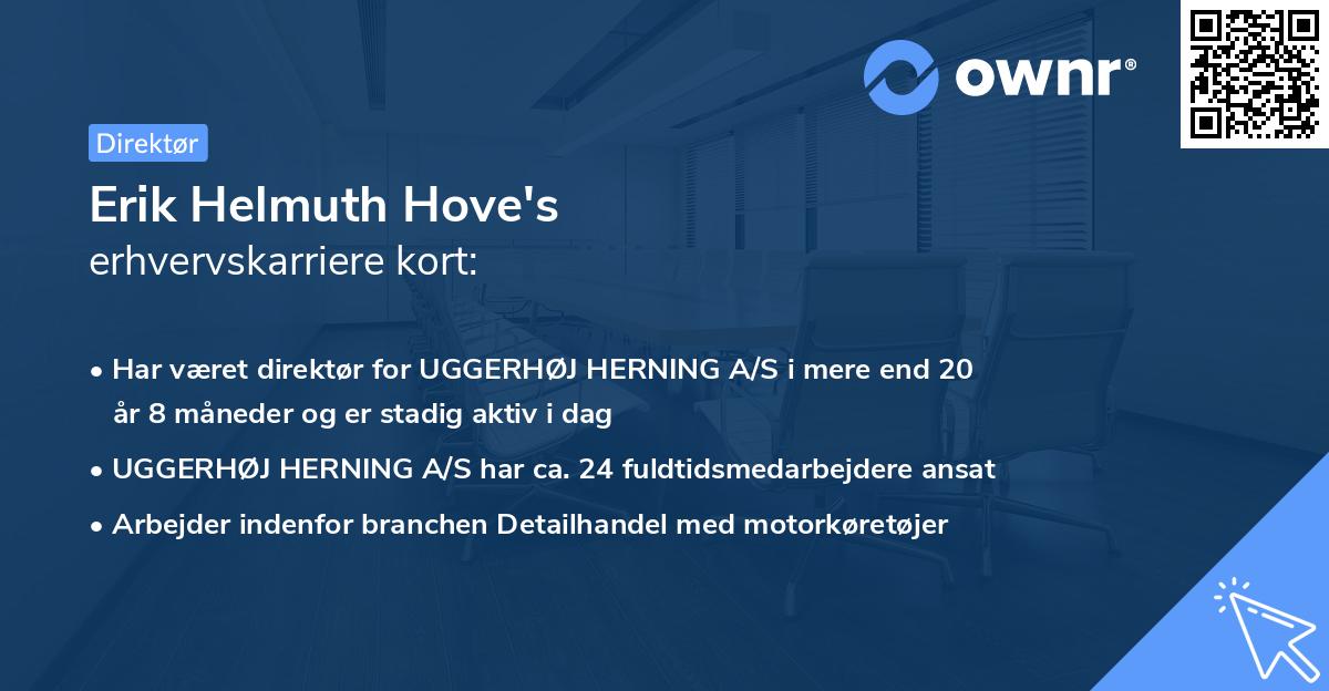 Erik Helmuth Hove's erhvervskarriere kort