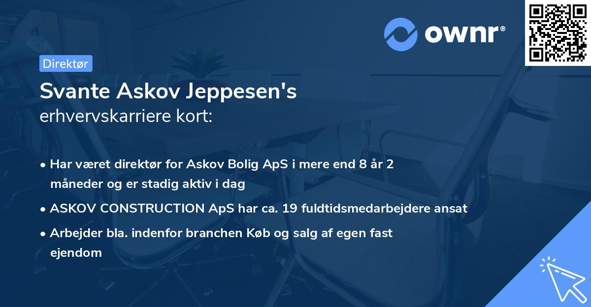Svante Askov Jeppesen's erhvervskarriere kort