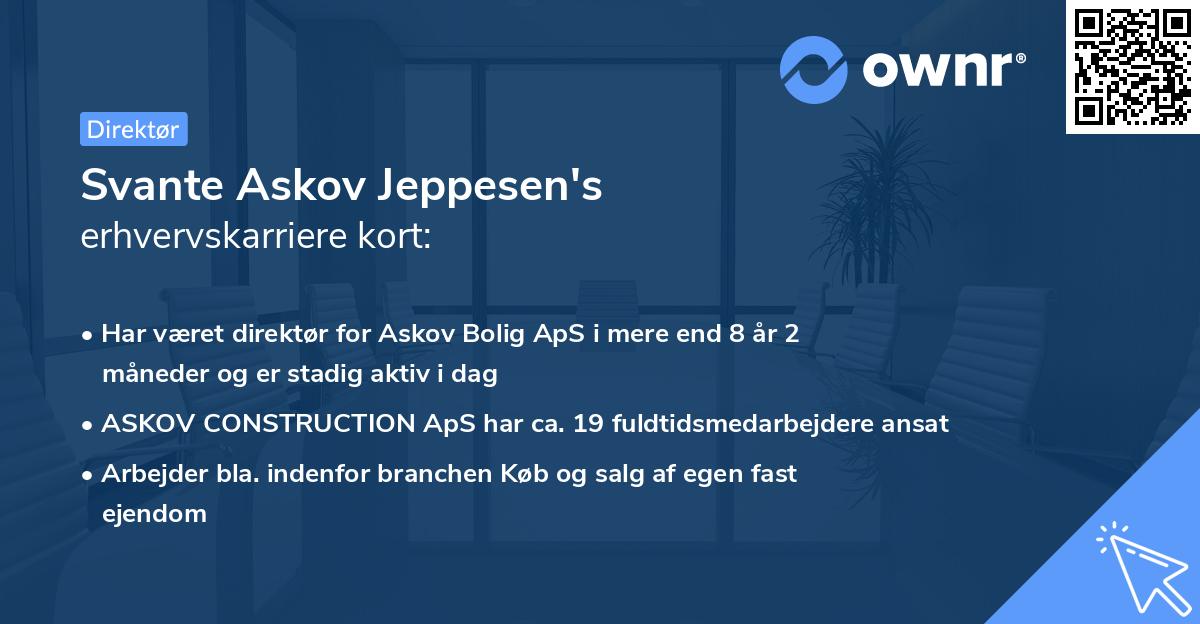 Svante Askov Jeppesen's erhvervskarriere kort