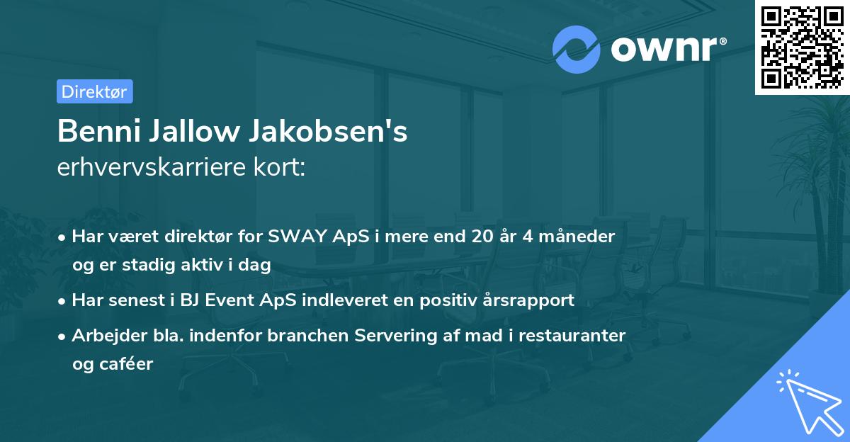 Benni Jallow Jakobsen's erhvervskarriere kort