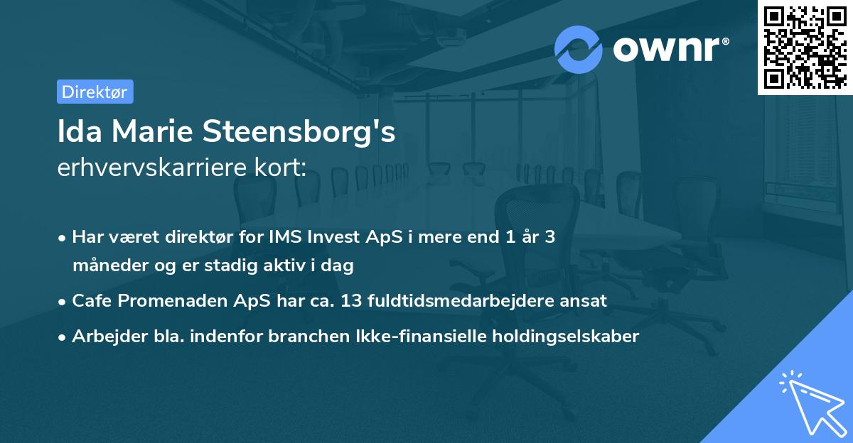 Ida Marie Steensborg's erhvervskarriere kort