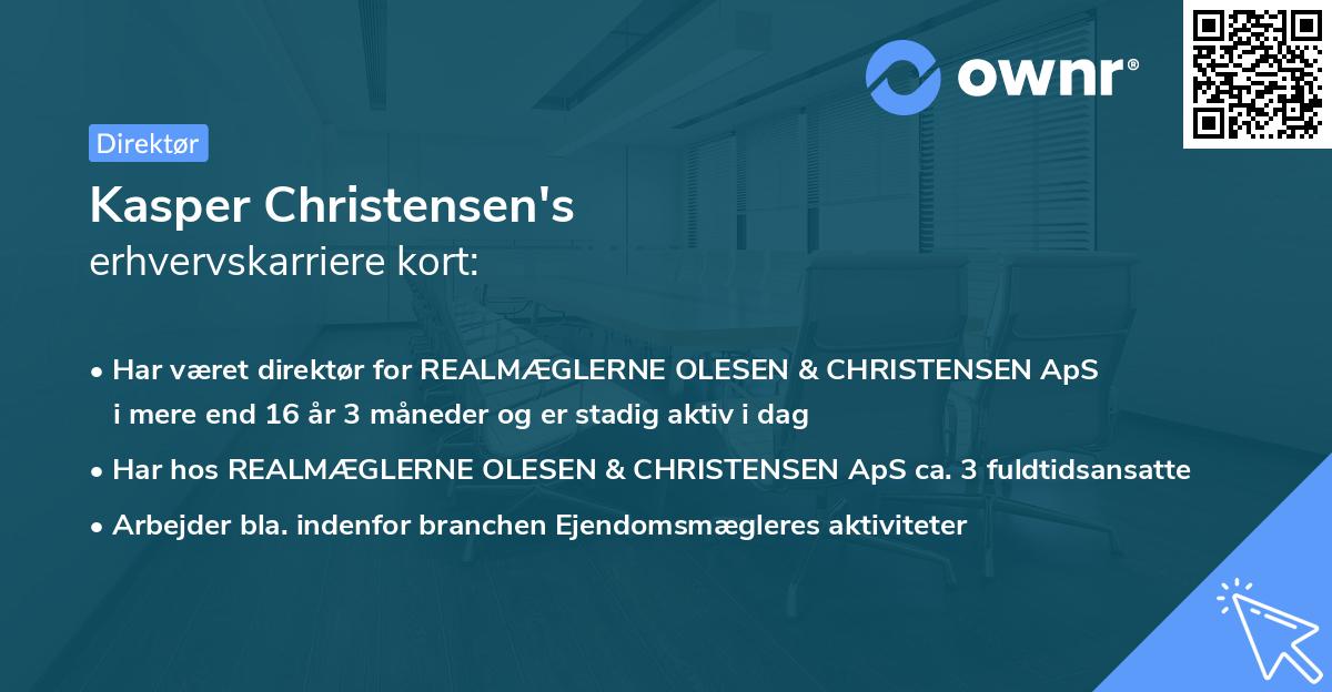 Kasper Christensen's erhvervskarriere kort