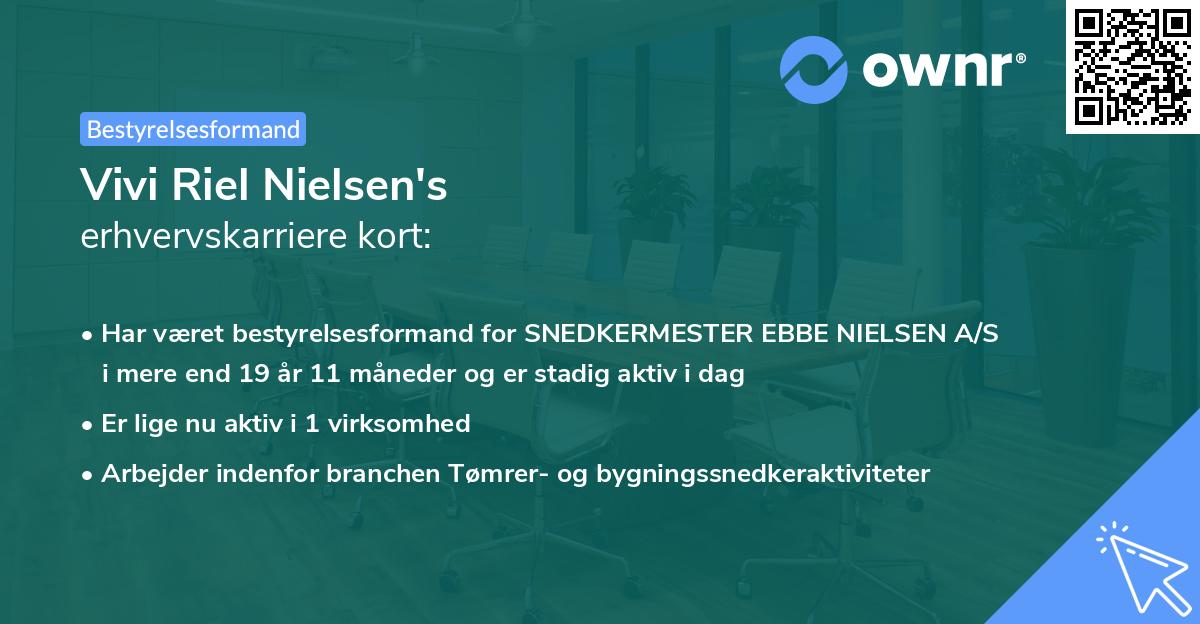 Vivi Riel Nielsen's erhvervskarriere kort