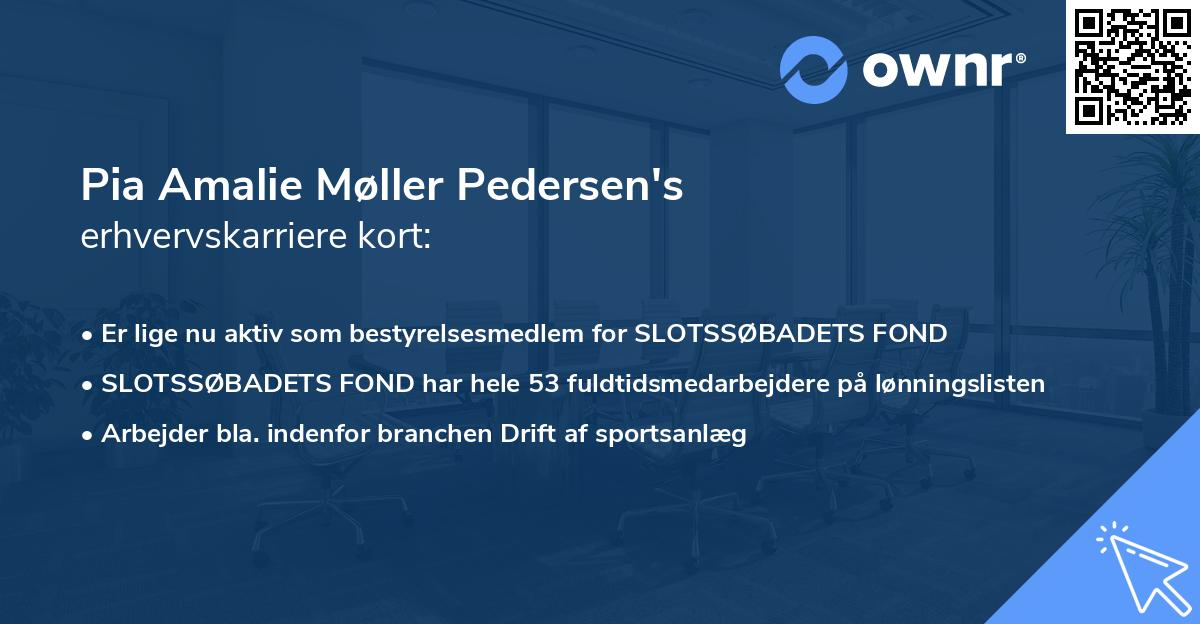 Pia Amalie Møller Pedersen's erhvervskarriere kort