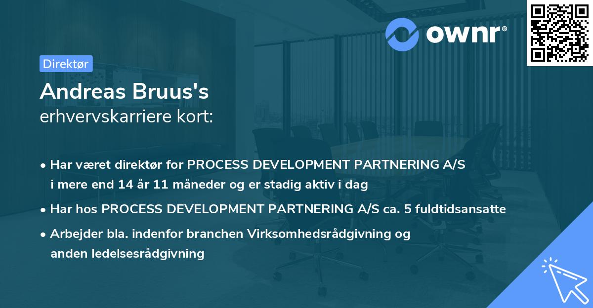 Andreas Bruus's erhvervskarriere kort