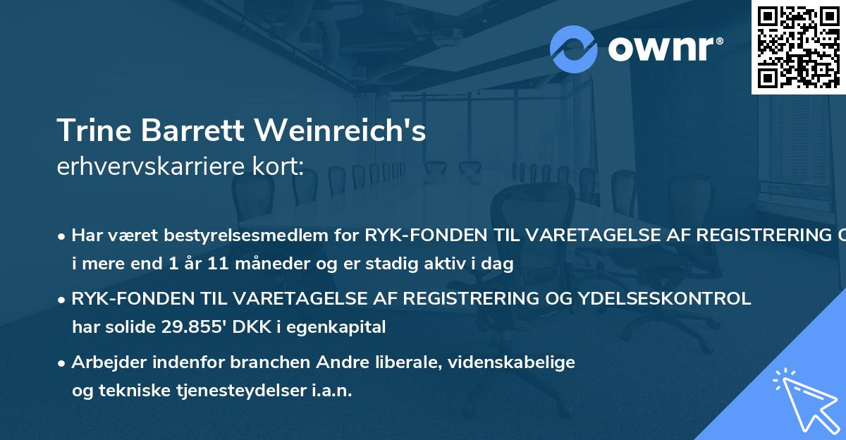 Trine Barrett Weinreich's erhvervskarriere kort