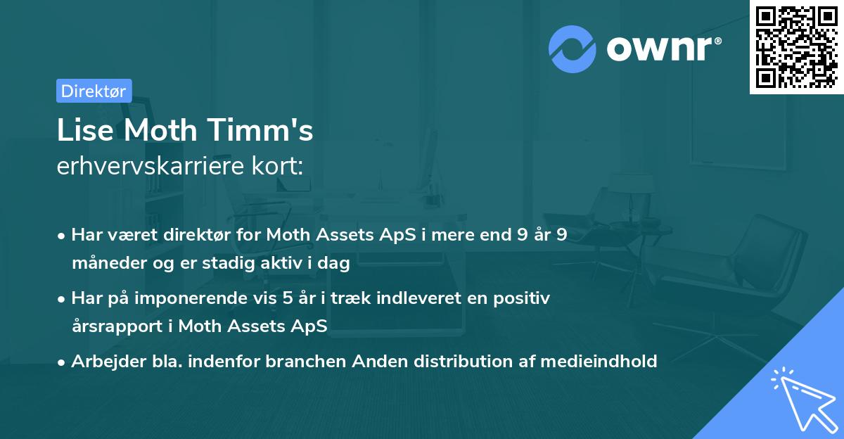 Lise Moth Timm's erhvervskarriere kort