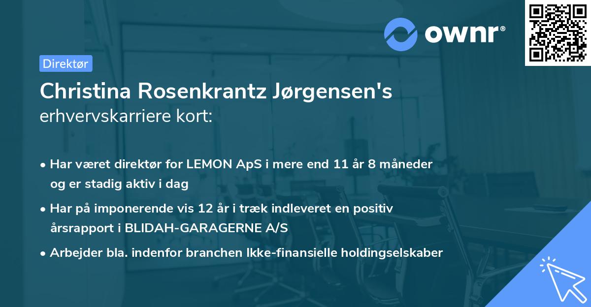 Christina Rosenkrantz Jørgensen's erhvervskarriere kort