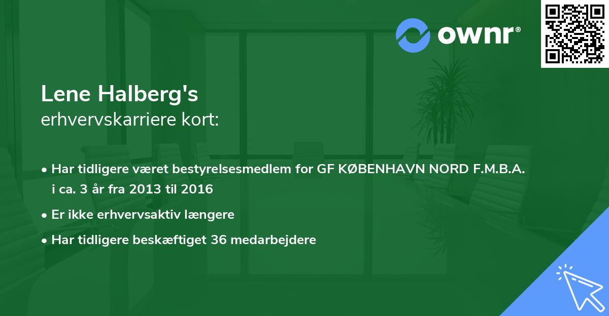 Lene Halberg's erhvervskarriere kort