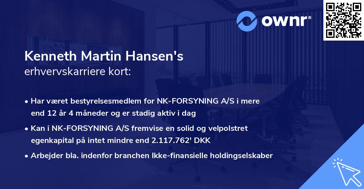 Kenneth Martin Hansen's erhvervskarriere kort