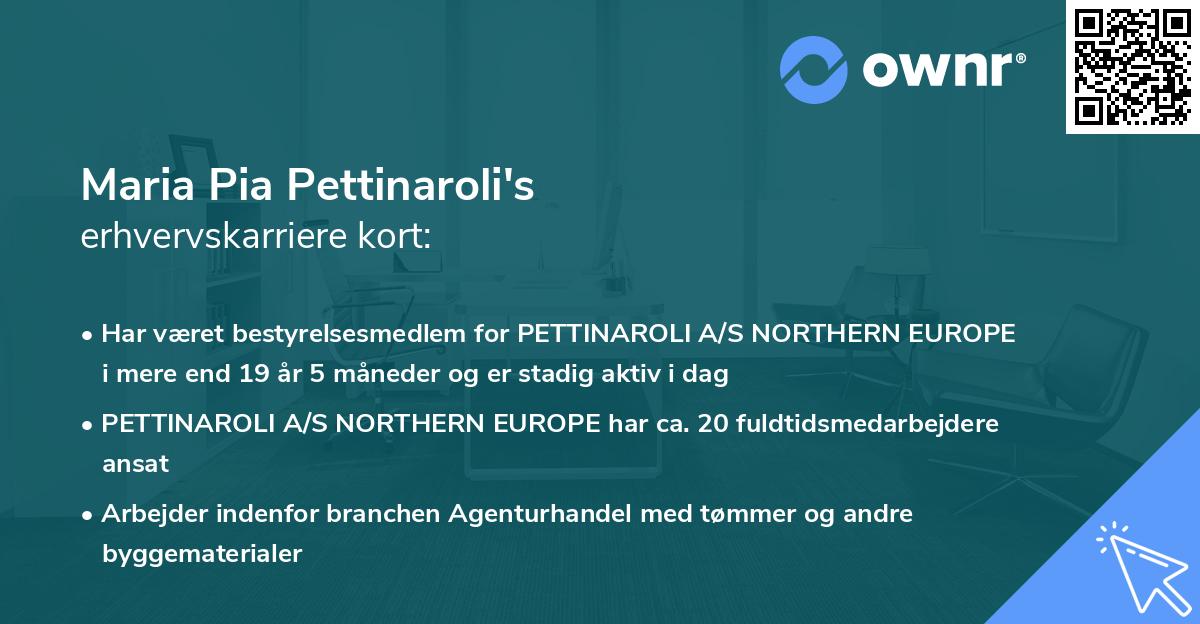 Maria Pia Pettinaroli's erhvervskarriere kort
