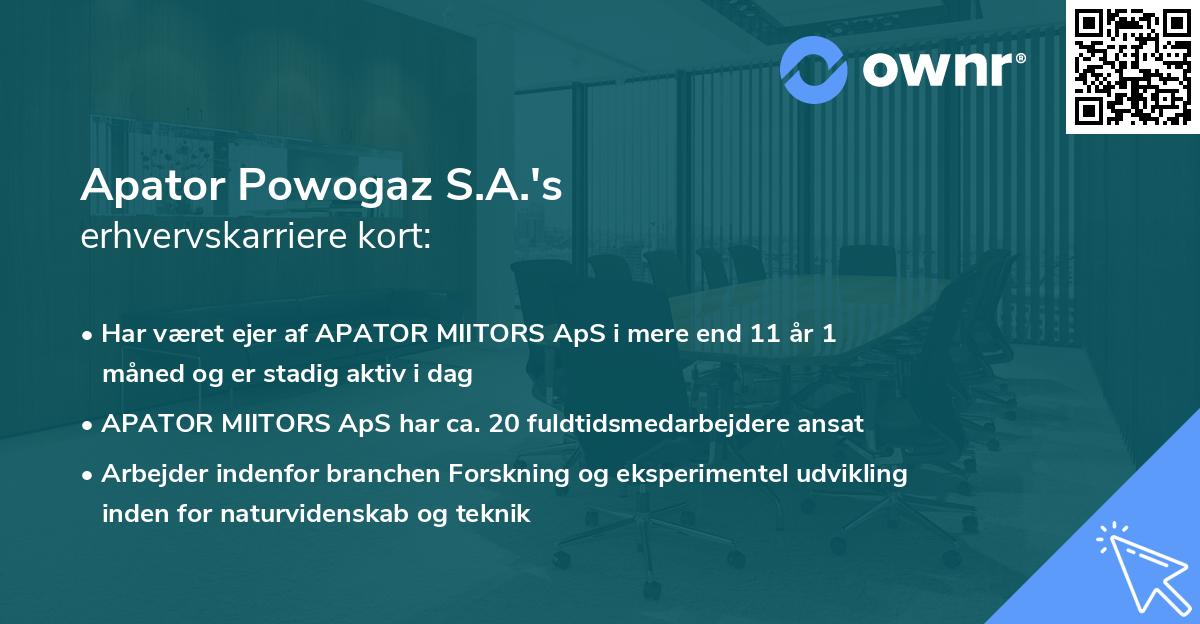 Apator Powogaz S.A.'s erhvervskarriere kort