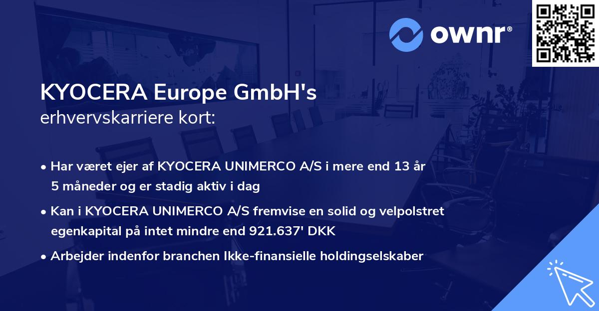 KYOCERA Europe GmbH's erhvervskarriere kort