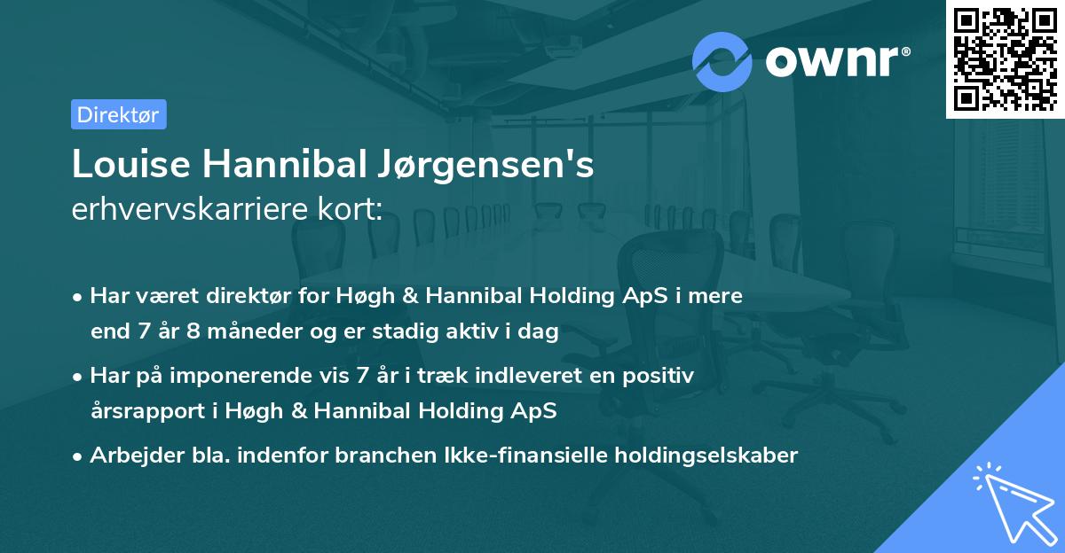 Louise Hannibal Jørgensen's erhvervskarriere kort