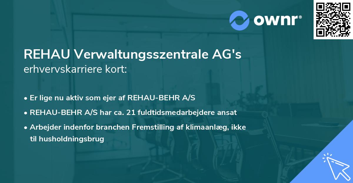 REHAU Verwaltungsszentrale AG's erhvervskarriere kort