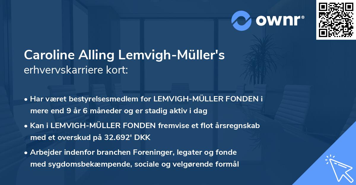 Caroline Alling Lemvigh-Müller's erhvervskarriere kort