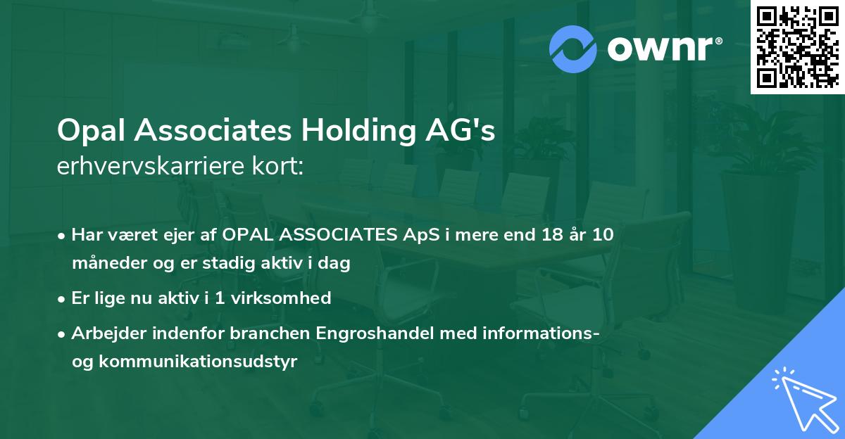 Opal Associates Holding AG's erhvervskarriere kort