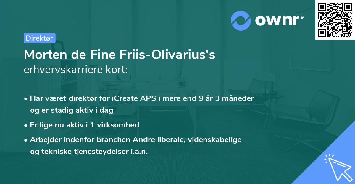 Morten de Fine Friis-Olivarius's erhvervskarriere kort