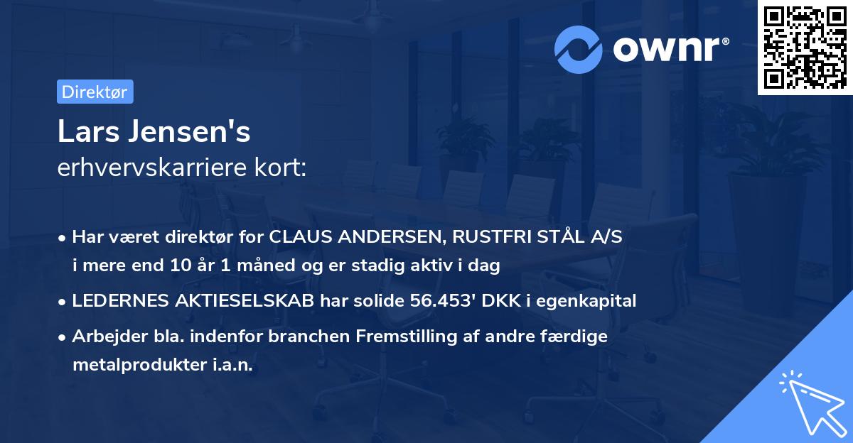 Lars Jensen's erhvervskarriere kort