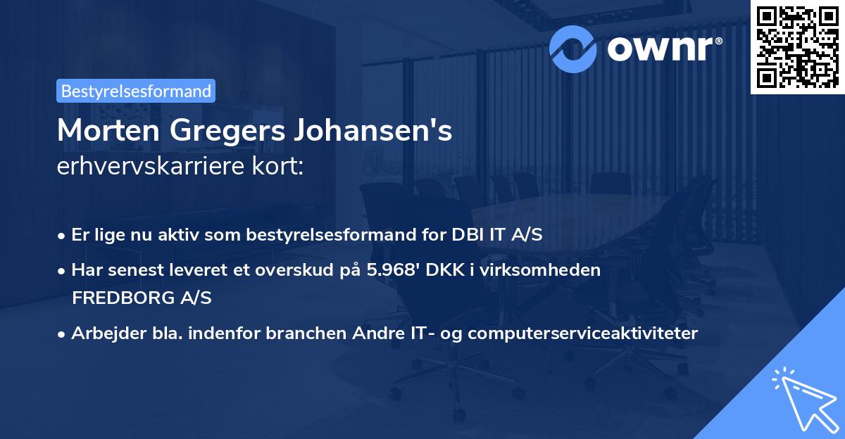 Morten Gregers Johansen's erhvervskarriere kort