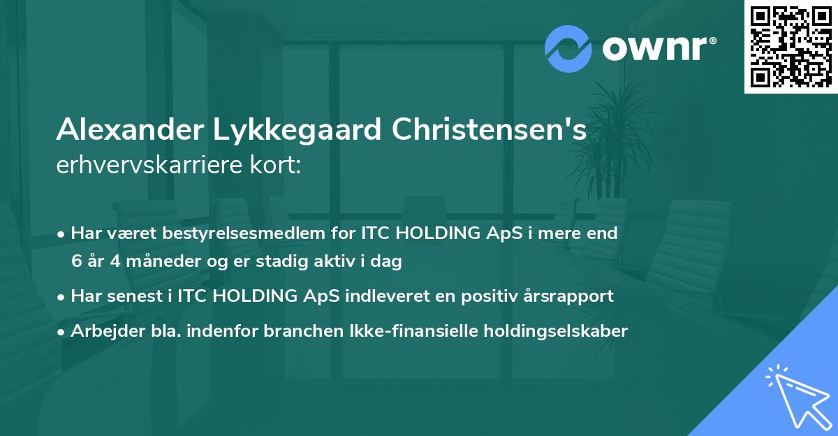Alexander Lykkegaard Christensen's erhvervskarriere kort