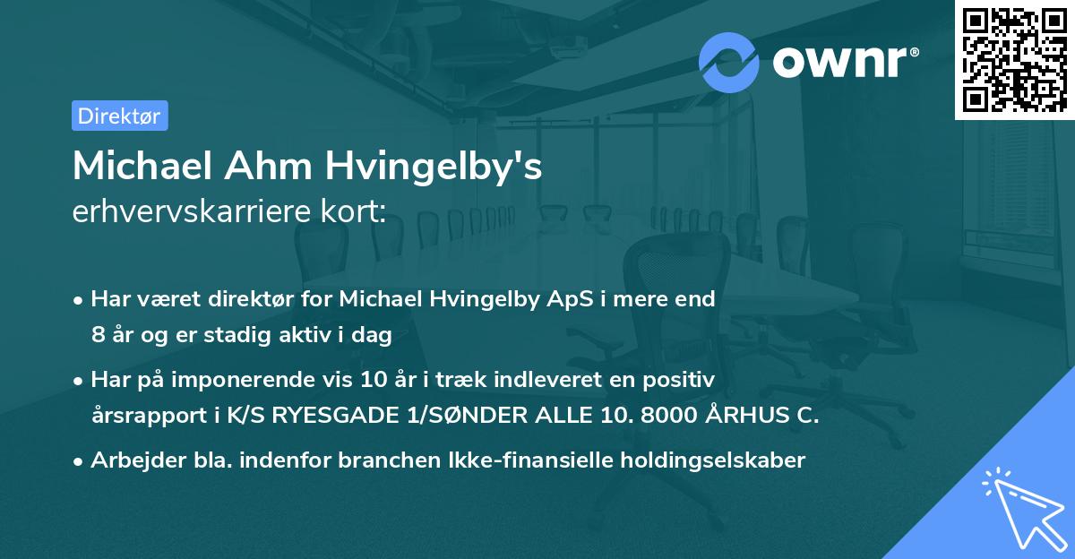 Michael Ahm Hvingelby's erhvervskarriere kort