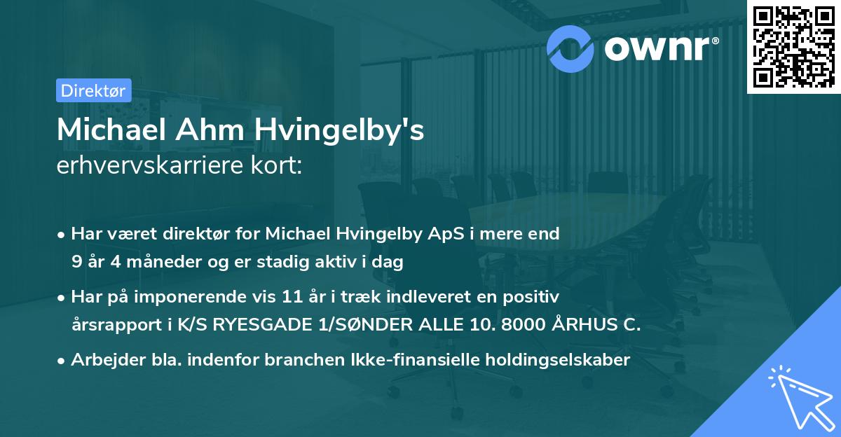 Michael Ahm Hvingelby's erhvervskarriere kort