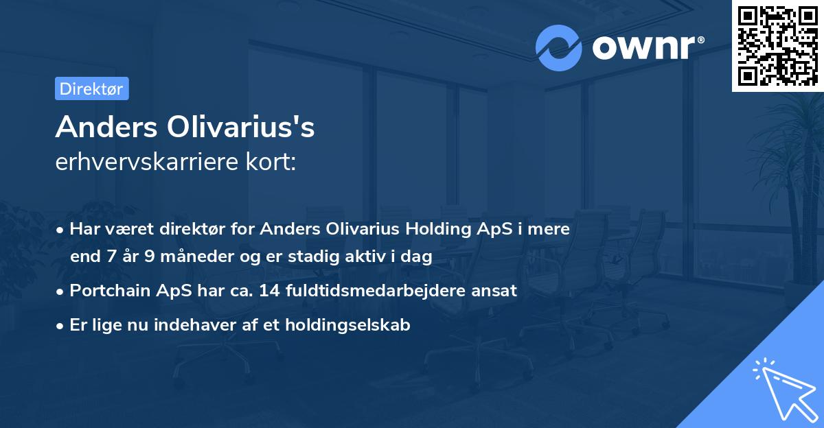 Anders Olivarius's erhvervskarriere kort