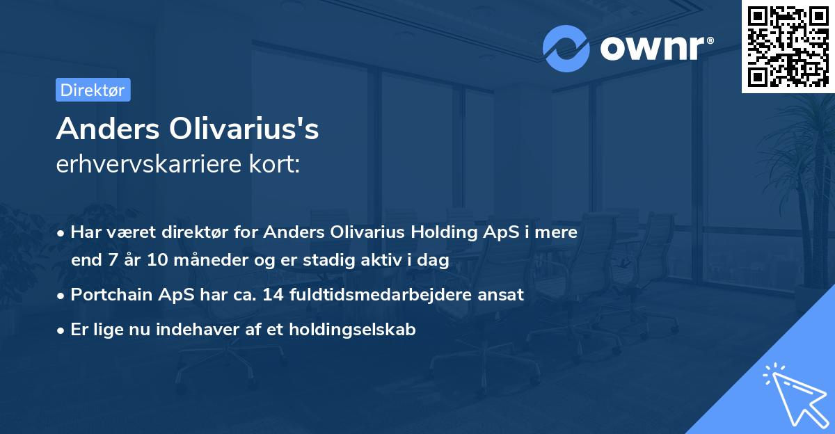 Anders Olivarius's erhvervskarriere kort