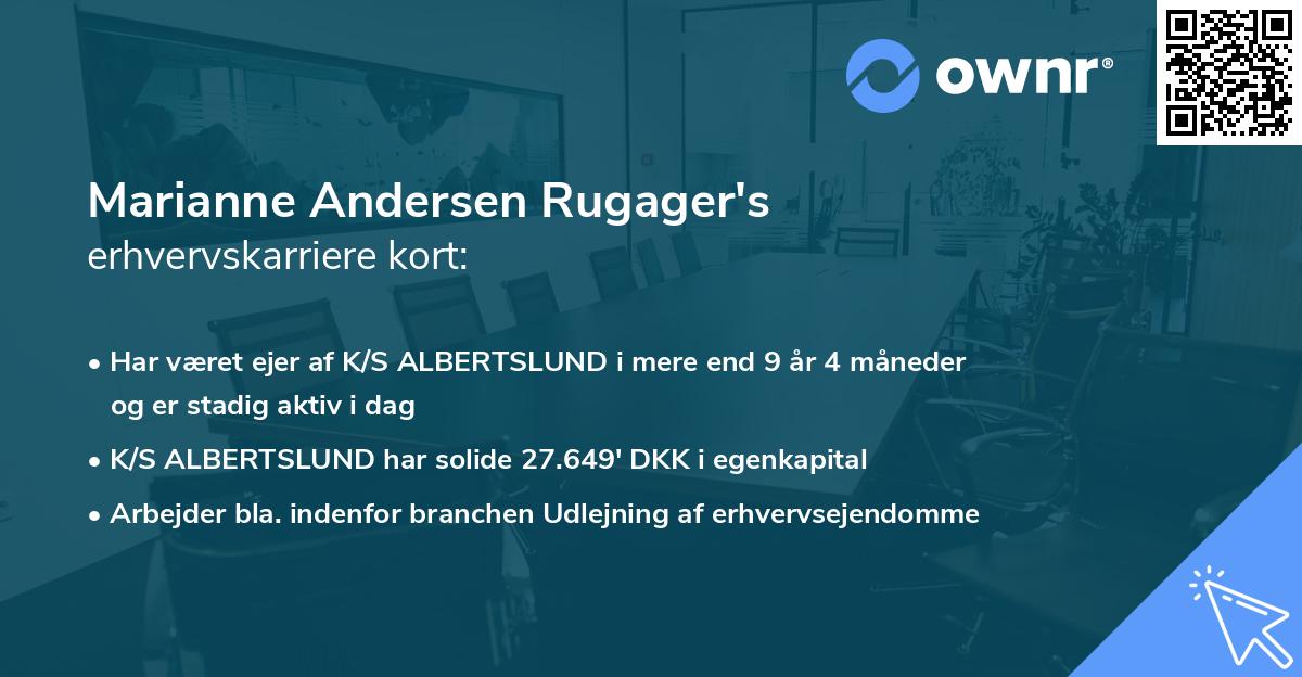 Marianne Andersen Rugager's erhvervskarriere kort
