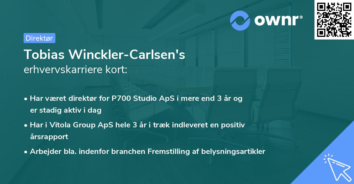 Tobias Winckler-Carlsen's erhvervskarriere kort