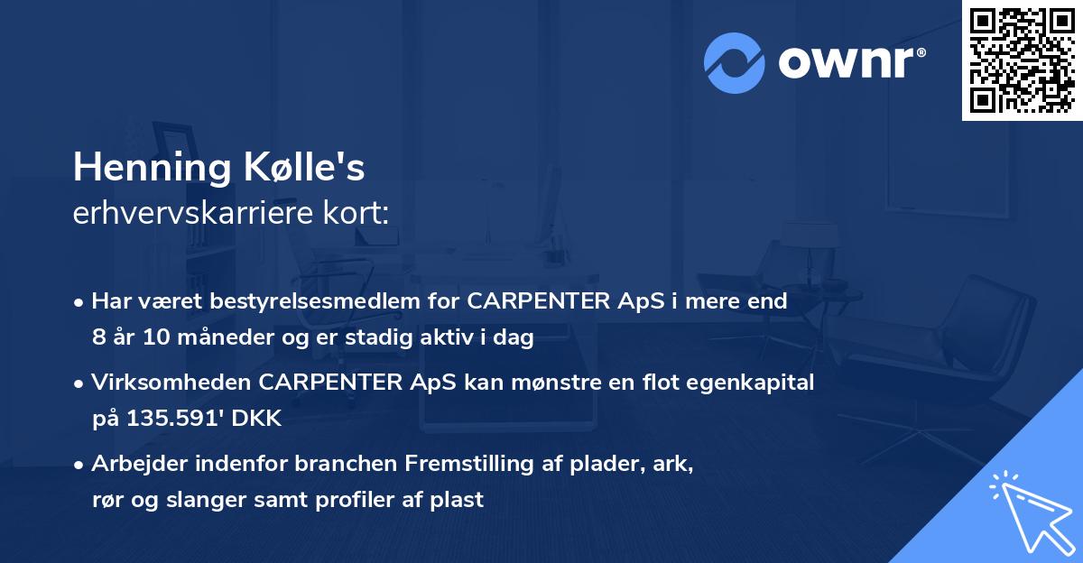 Henning Kølle's erhvervskarriere kort