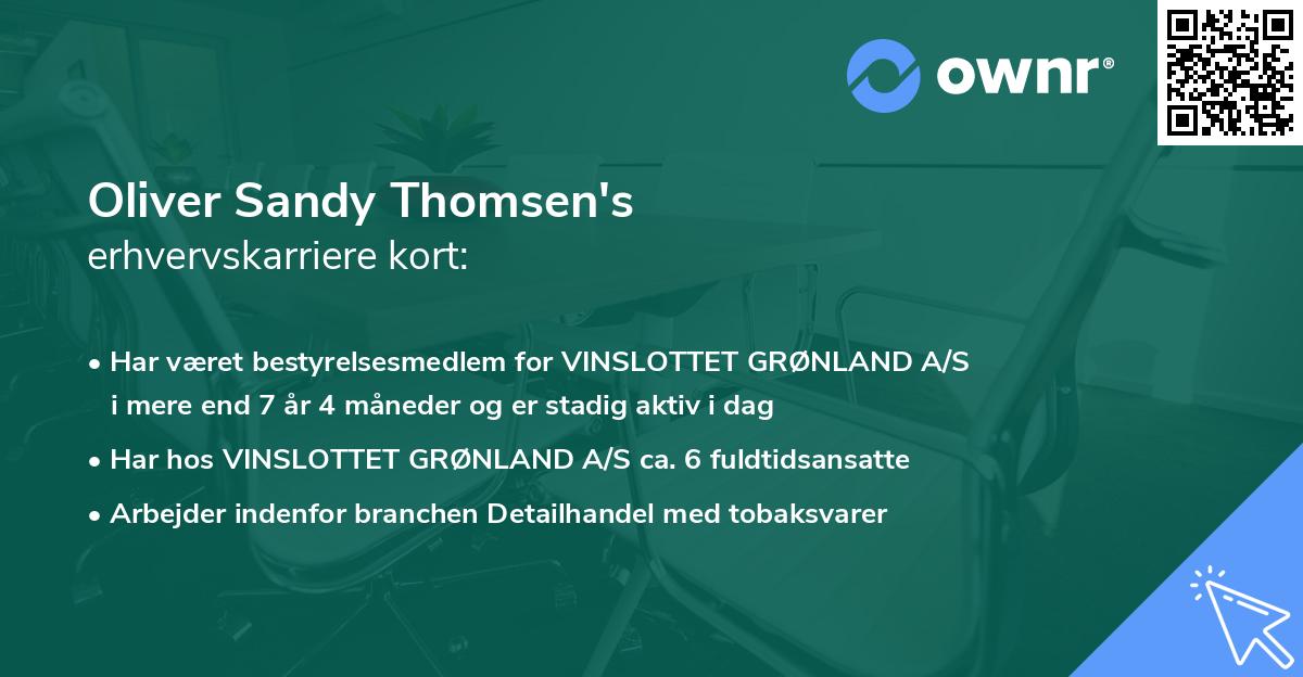 Oliver Sandy Thomsen's erhvervskarriere kort